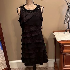 S.L. FASHIONS WOMENS DRESSY DRESS IN BLACK IN SZ 10…NWT
